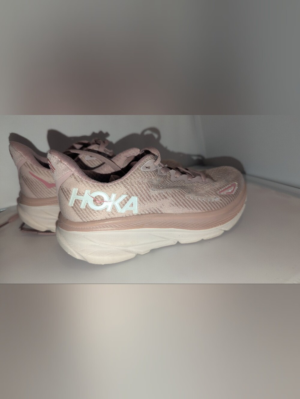 Hoka Women's Pale Pink Cushioned Running Shoes Size 5.5B
